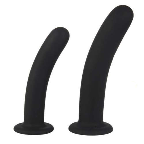4.9  - 6  Smooth Black Silicone Anal Plug With Suction Cup