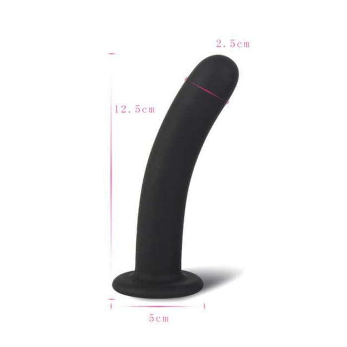 4.9  - 6  Smooth Black Silicone Anal Plug With Suction Cup