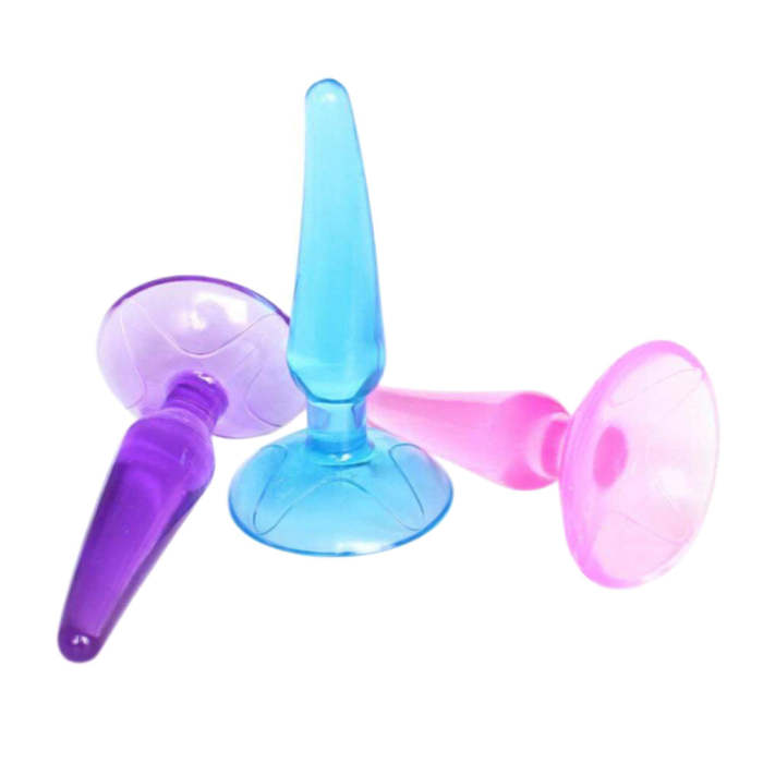 4  Soft Jelly Anal Plug Suction Cup