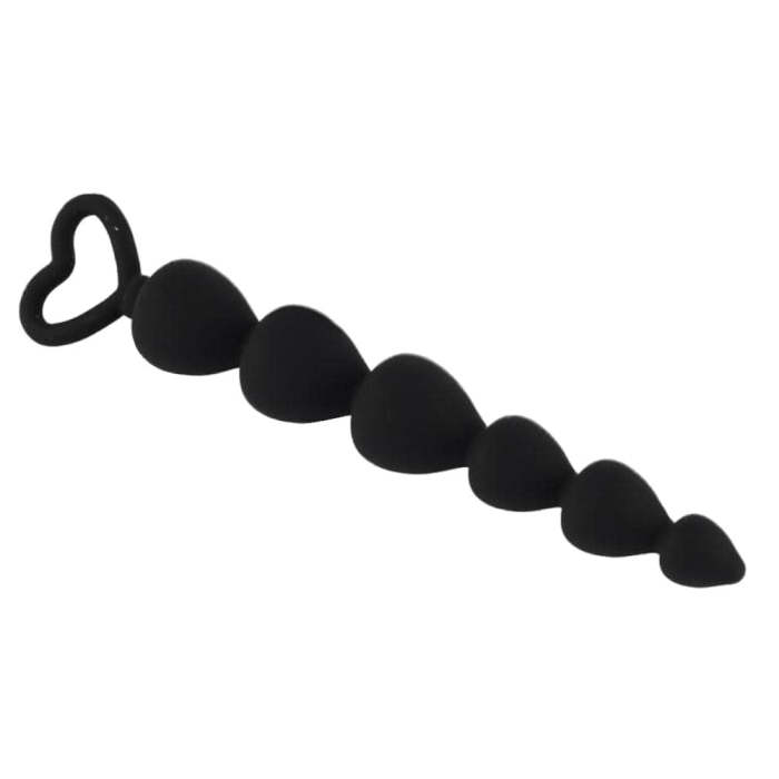 7  Heart-Shaped Silicone Anal Beads With Pull Ring