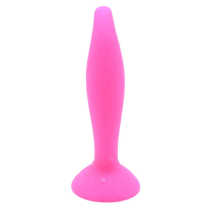 4  Colored Silicone G-Spot Stimulating Butt Plug With Suction Cup