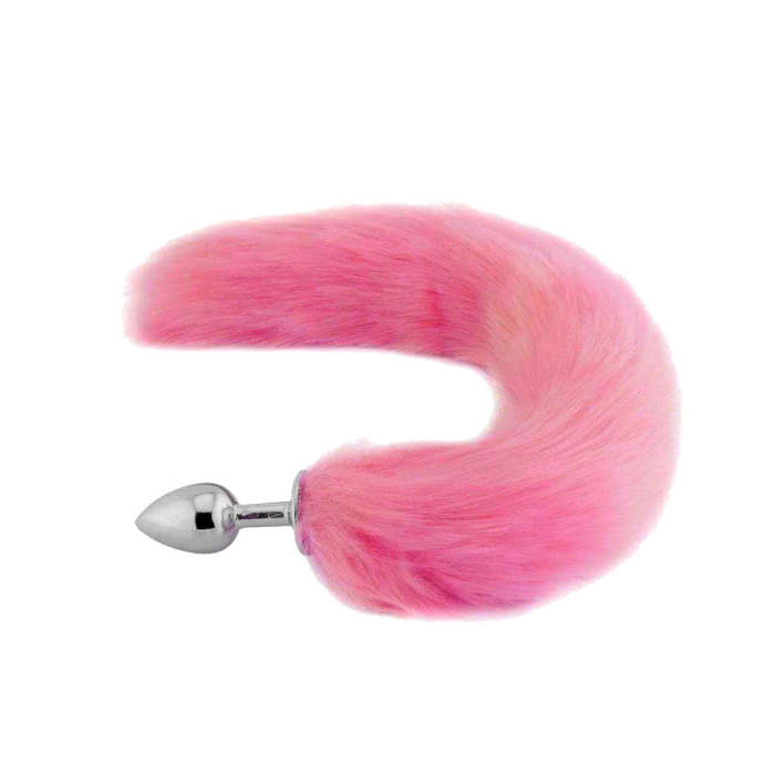 14  - 15  Pink Fox Tail Metal Plug