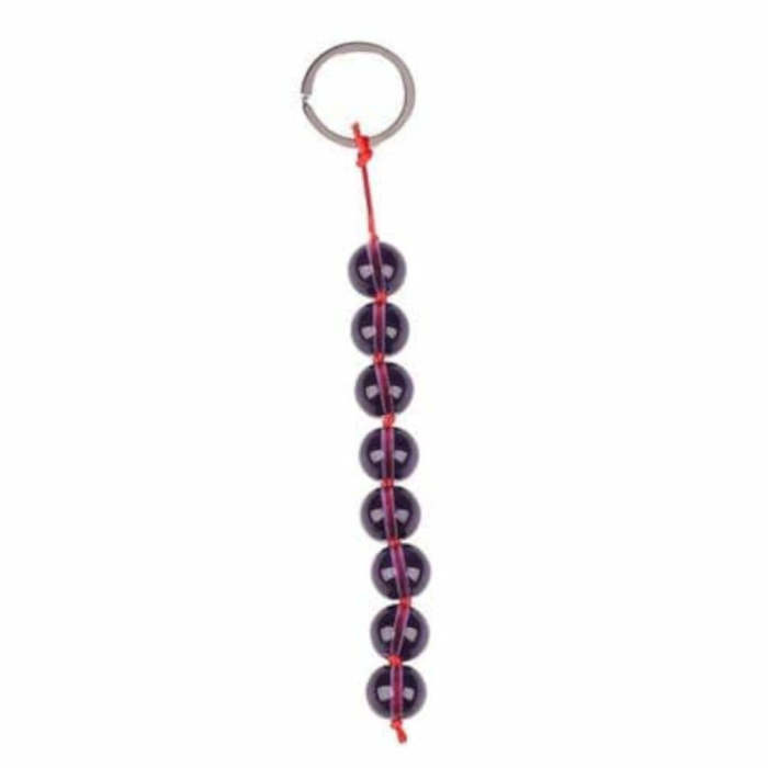 Colored Small Glass Anal Beads With Pull Ring
