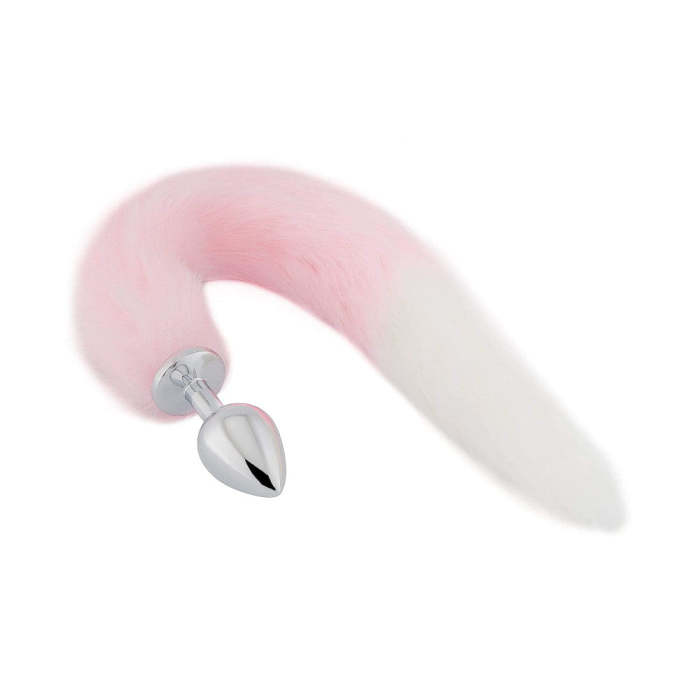 Fox Tail Plug, Pink With White 18 