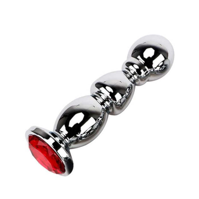 4 Colors Jeweled 5  Stainless Steel With Ball-Shaped Head Princess Plug