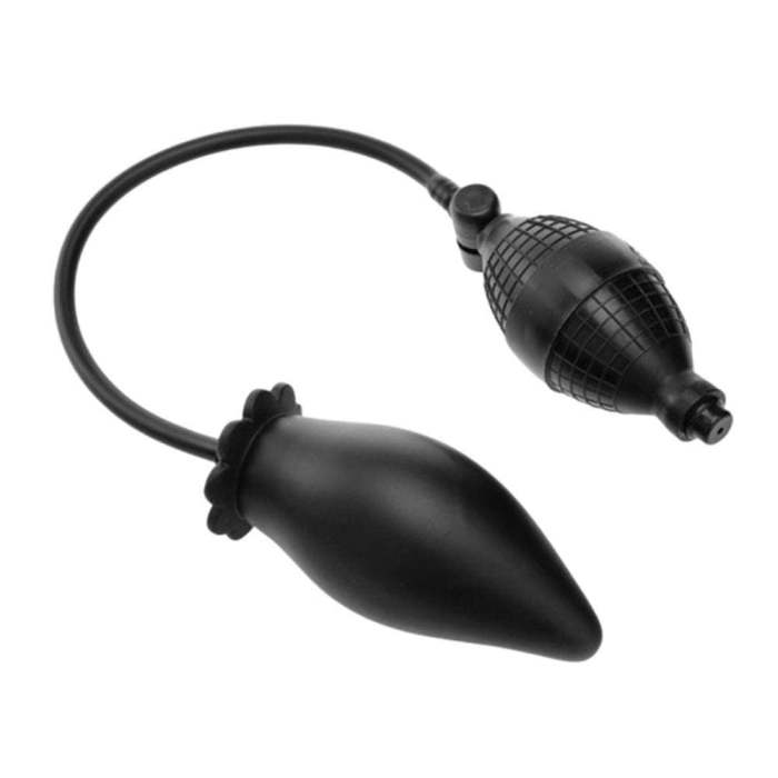 4.33” Black Silicone Inflatable Butt Plug