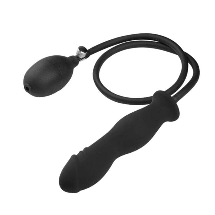 4.5  - 6  Black Silicone Inflatable Big Anal Plug