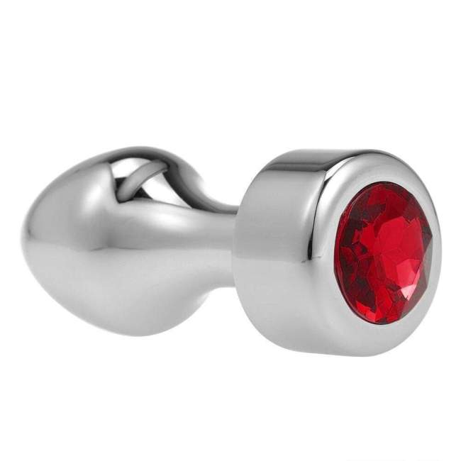 Red Skyrocket Jeweled Stainless Steel Plug, Medium