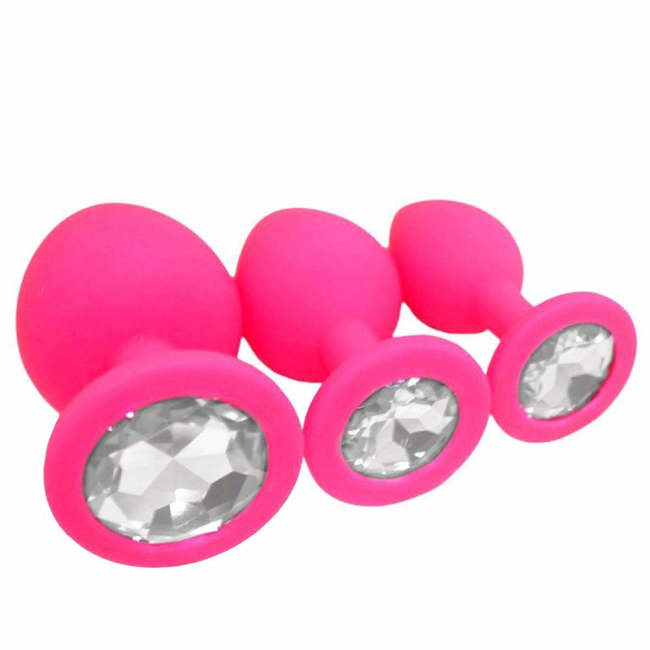 Silicone Princess Plug, 3 Sizes 4 Colors - 13 Jewel Colors Available
