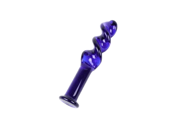 6.9  Blue Spiral Glass Butt Plug