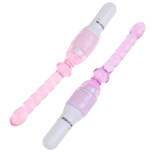 9.25  Pink Silicone Vibrating Beaded Butt Plug