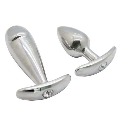 Stylish Jeweled Plug, Silver 2.7  And 3.9 