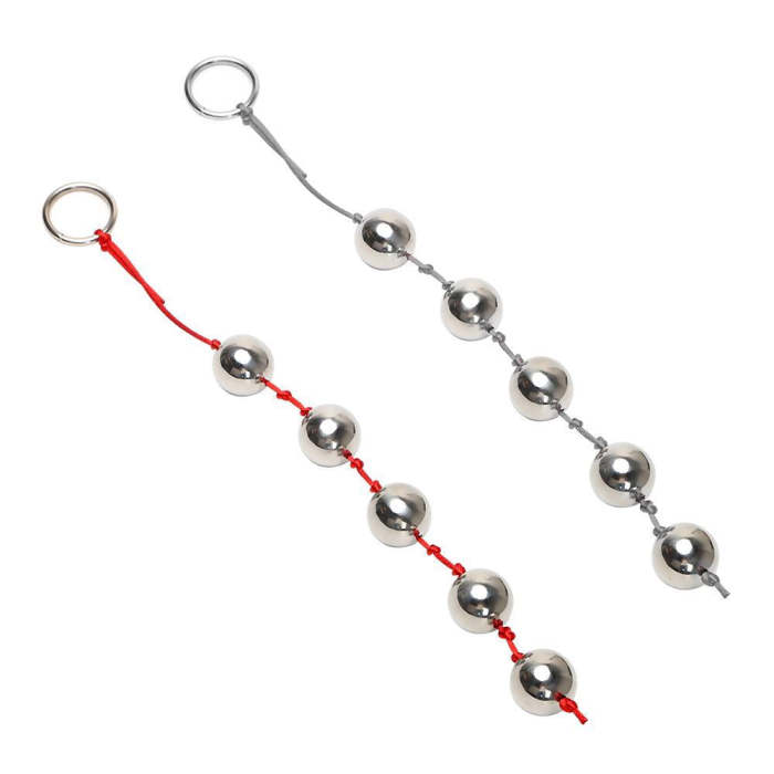 2 Colors String Stainless Steel Anal Beads With Pull Ring