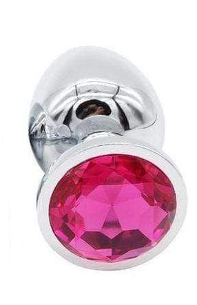 Rose Pink Jeweled Stainless Steel Plug, Large