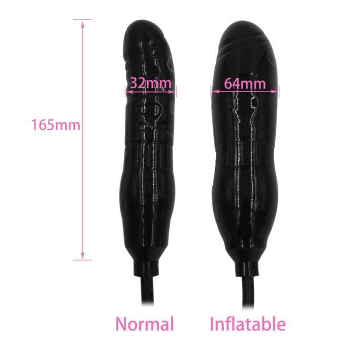 7” Black/Flesh Colored Inflatable Butt Plug