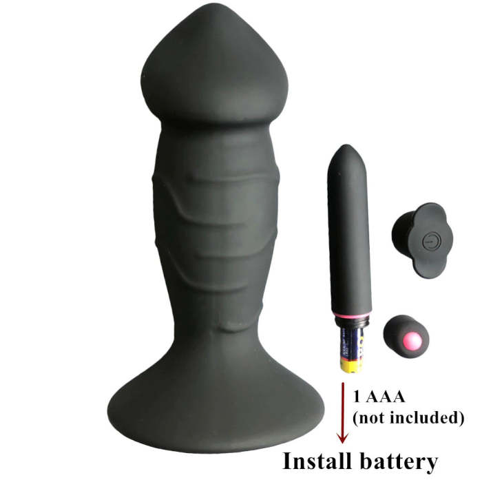 6.3  Big Black Vibrating Butt Plug With Suction Cup