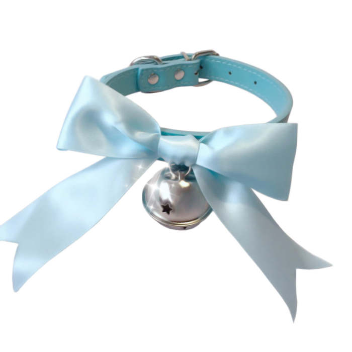 Puppy Love Bow Bell Collar With Leash