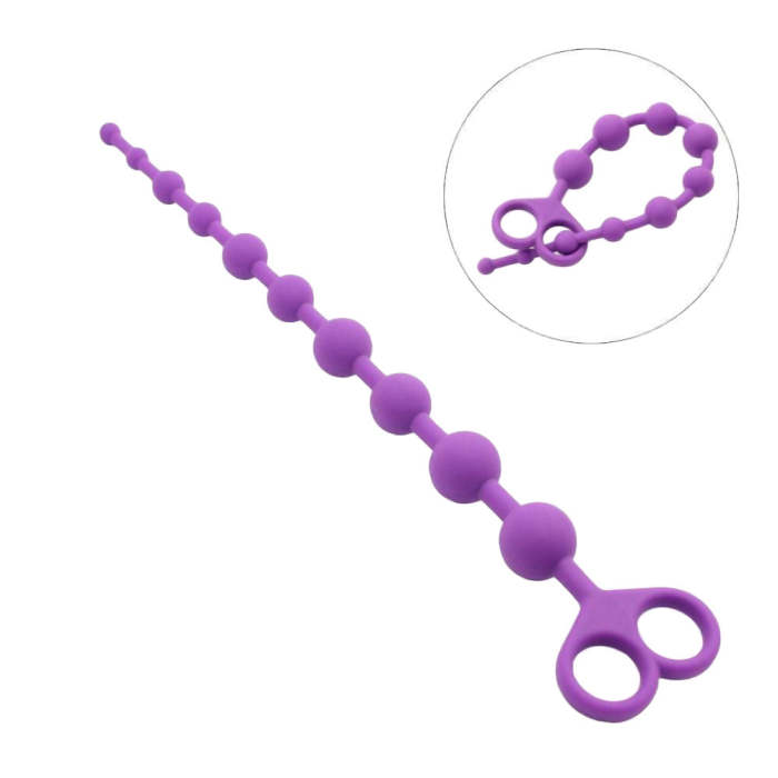 13  Silicone Anal Beads With Two-Whole Pull Ring