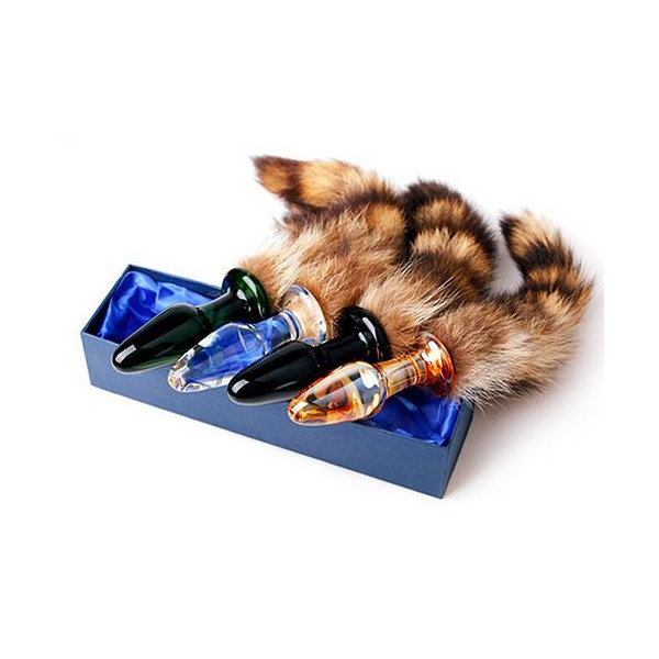 11  Raccoon Tail 3 Colors Glass Plug