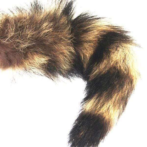 16  Brown Cat Tail With Stainless Steel Plug