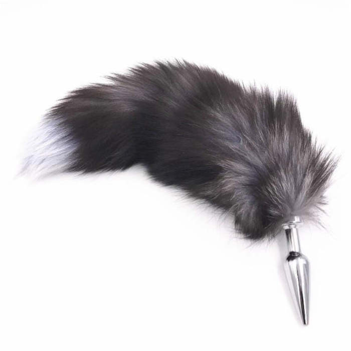 15  Dark Fox Tail With Veteran Style Butt Plug And Extra Vibrator