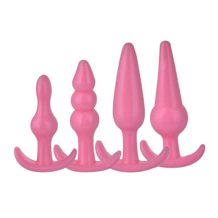 4 Pcs/Set Various Shapes Silicone Plugs Set - 3 Colors To Choose From