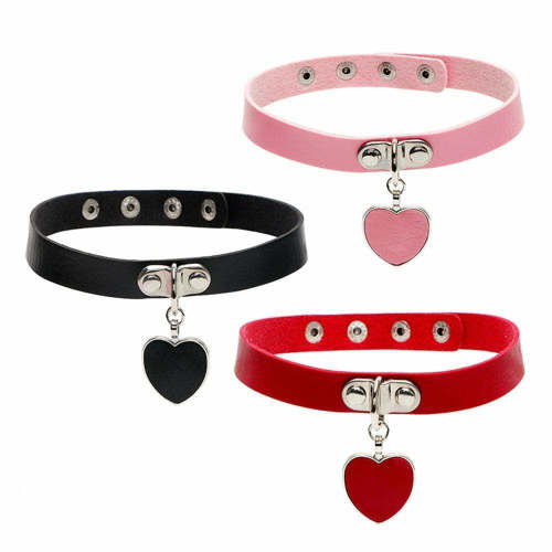 Lollipup Leather Collar With Sexy Heart Pendant