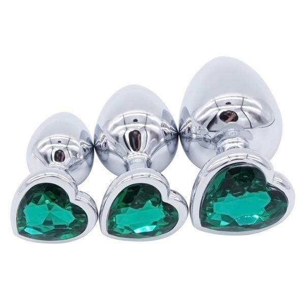 Jeweled Heart-Shape Princess Plug 3Pc Set