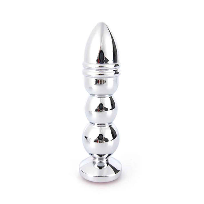 Bullet-Shaped Jeweled Stainless Steel Plug, Red