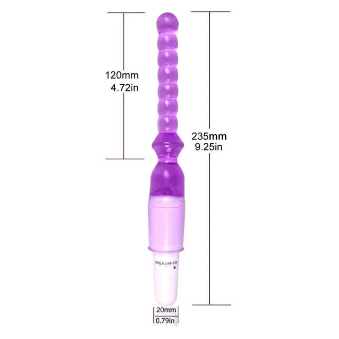 9.25  Pink Silicone Vibrating Beaded Butt Plug