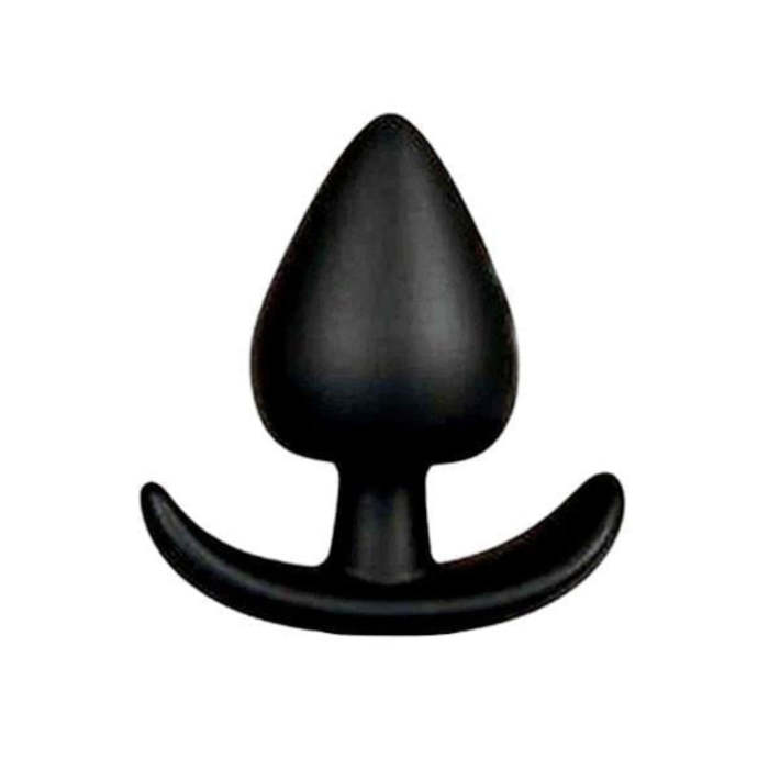 3 Sizes Black Silicone Plug With Anchor Base