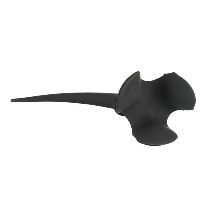 11  - 12  Black Silicone Dog Tail Plug
