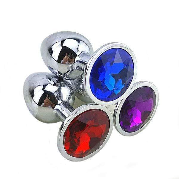 3 Colors Jeweled 3  Metal Princess Plug