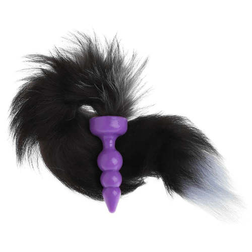 16  Black Cat Tail Silicone Plug