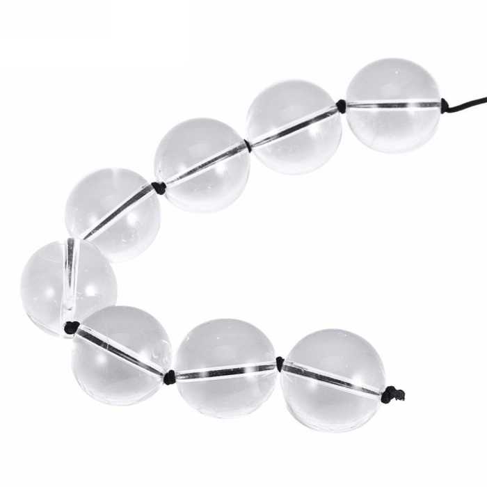 4 Sizes Transparent-Colored Glass Beads On A String With Pull Rings