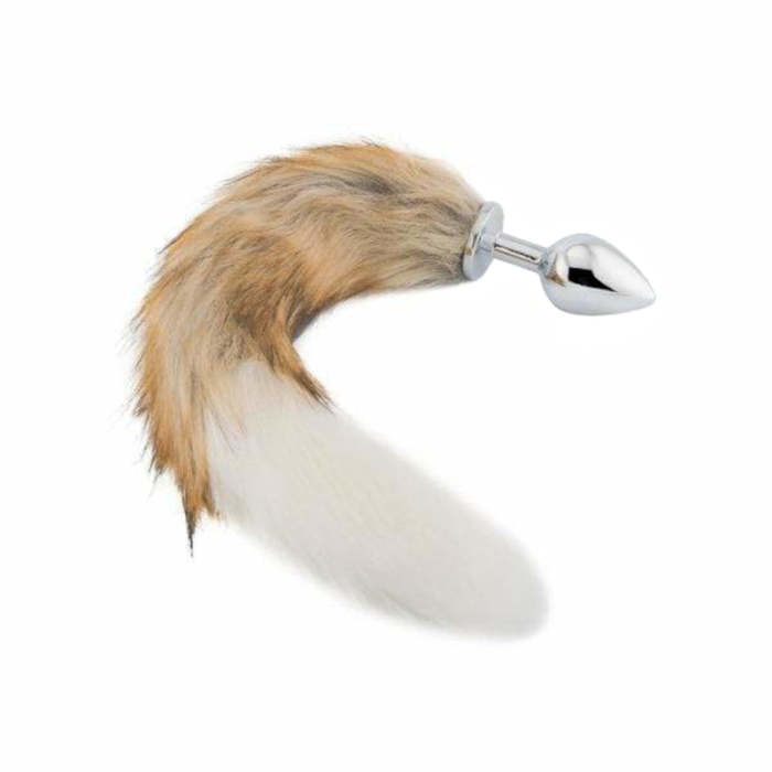Fox Tail Metal Plug, Brown With White 18 
