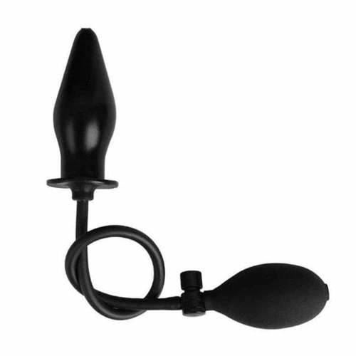 4” Black Inflatable Silicone Butt Plug