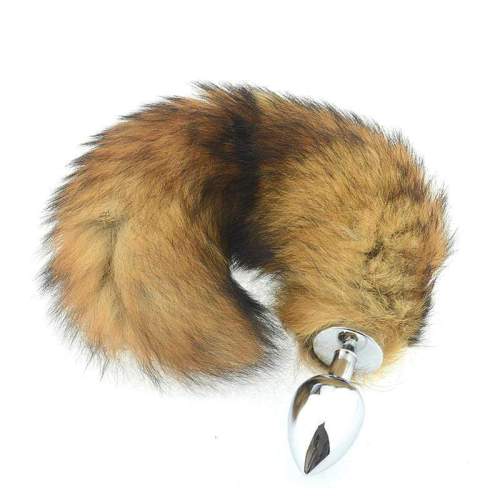 Brown Cat Tail Stainless Steel Plug
