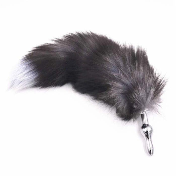 15  Dark Fox Tail With Veteran Style Butt Plug And Extra Vibrator