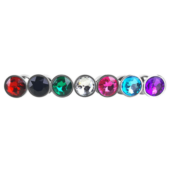 8 Colors Jeweled 3  Metal Plug