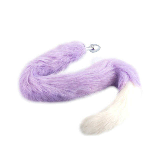 32  Purple With White Fox Tail Plug