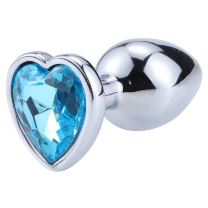 10 Colors Jeweled 3  Heart-Shaped Metal Princess Plug