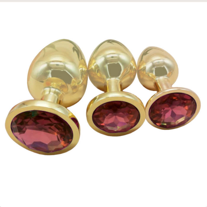 Multi Color Jewel Golden Stainless Steel Plug