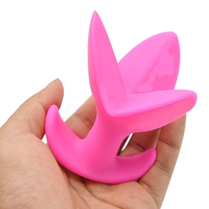 Black/Pink 3  Wide Expanding Silicone Plug
