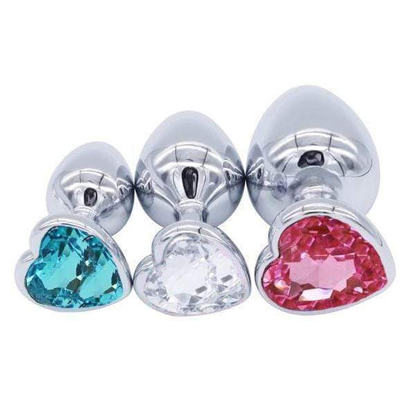 Jeweled Heart-Shape Princess Plug 3Pc Set