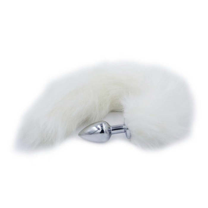 14  White Cat Tail Stainless Steel Plug