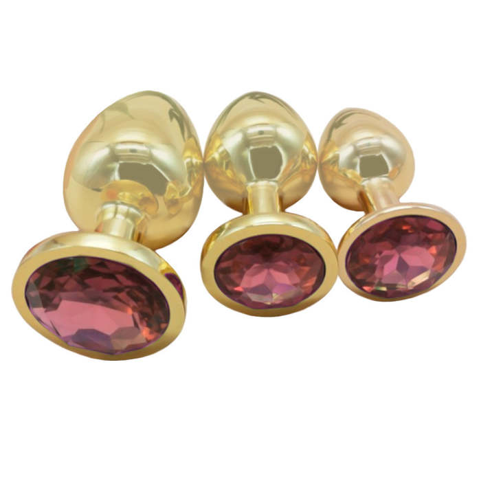 Multi Color Jewel Golden Stainless Steel Plug