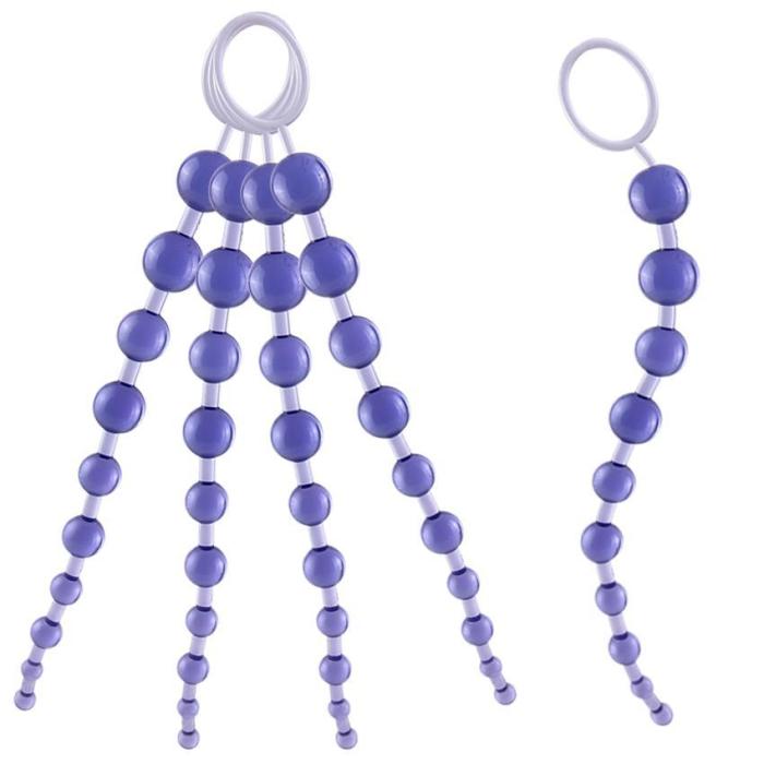 3 Colors 12  Silicone Anal Beads With Pull Ring Ball