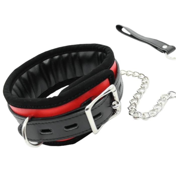 Daddy'S Little Pet'S Haven Bondage Collar With Metal Chain