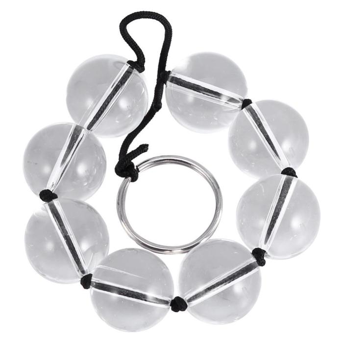 4 Sizes Transparent-Colored Glass Beads On A String With Pull Rings